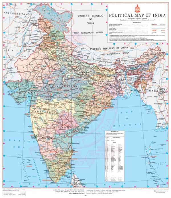 Updated political maps of India for Telangana schools