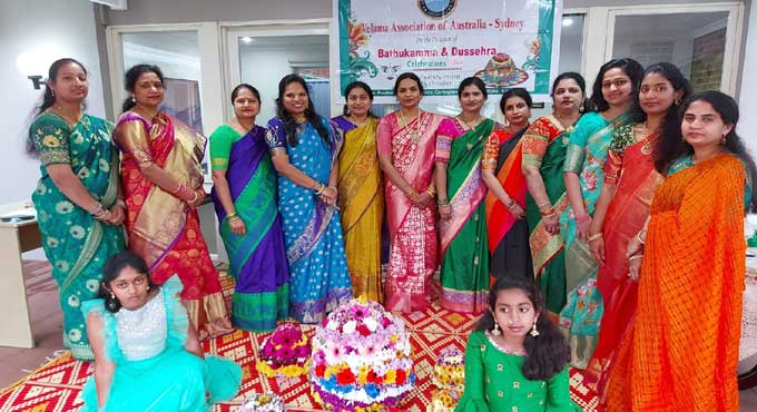 Telangana NRIs in Australia celebrate Bathukamma with pomp