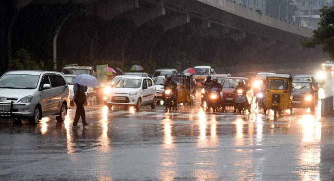 Hyderabad receives maximum rainfall