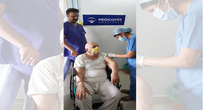 Centenarian gets vaccinated at Medicover Hospital Hyderabad
