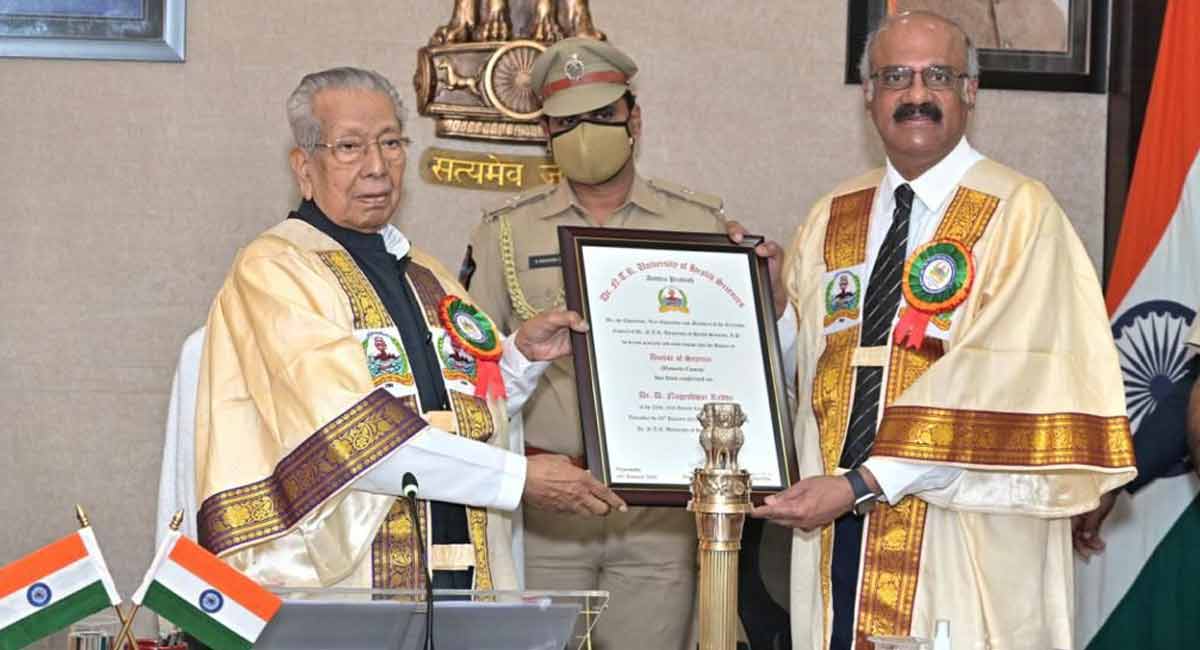 Dr Nageshwar Reddy receives Doctorate from NTR University of Health ...