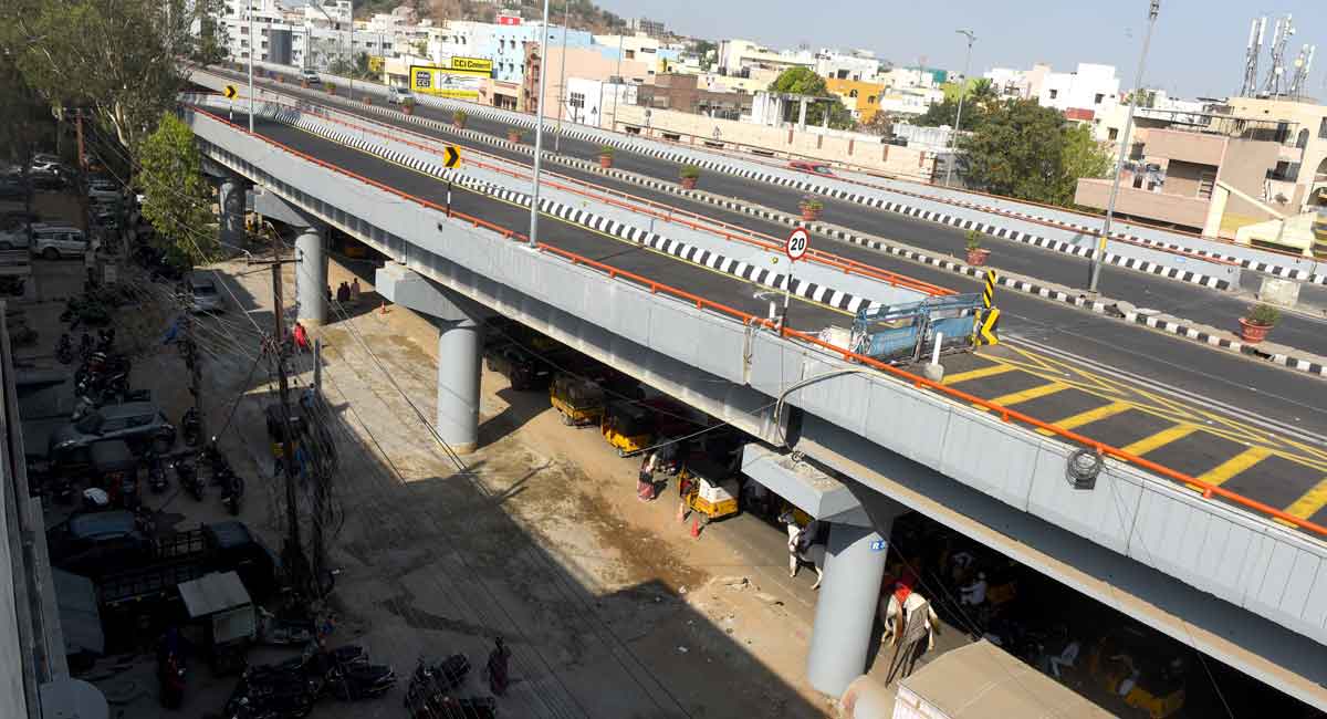 The Nagole flyover likely to be inaugurated on Oct 15.