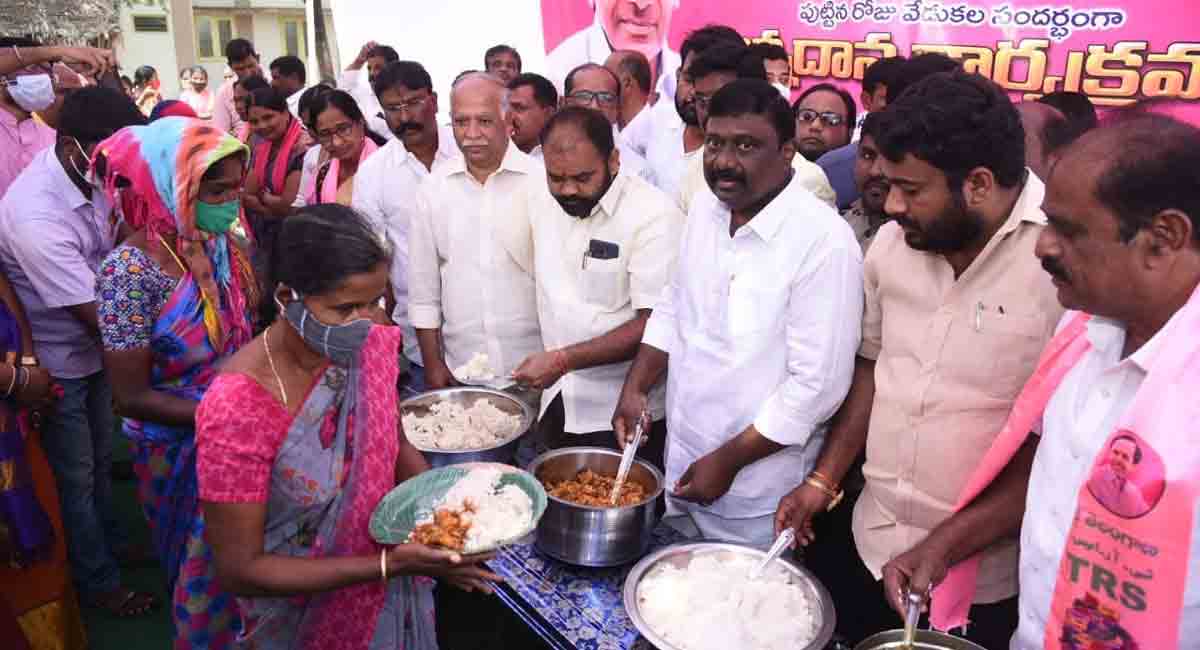 Feed the poor programme conducted across erstwhile Nalgonda