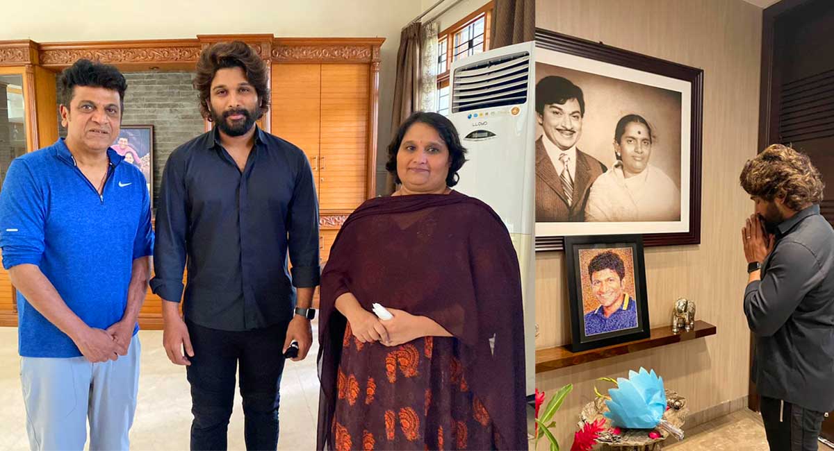 Allu Arjun meets Puneeth Rajkumar’s family to pay his homage