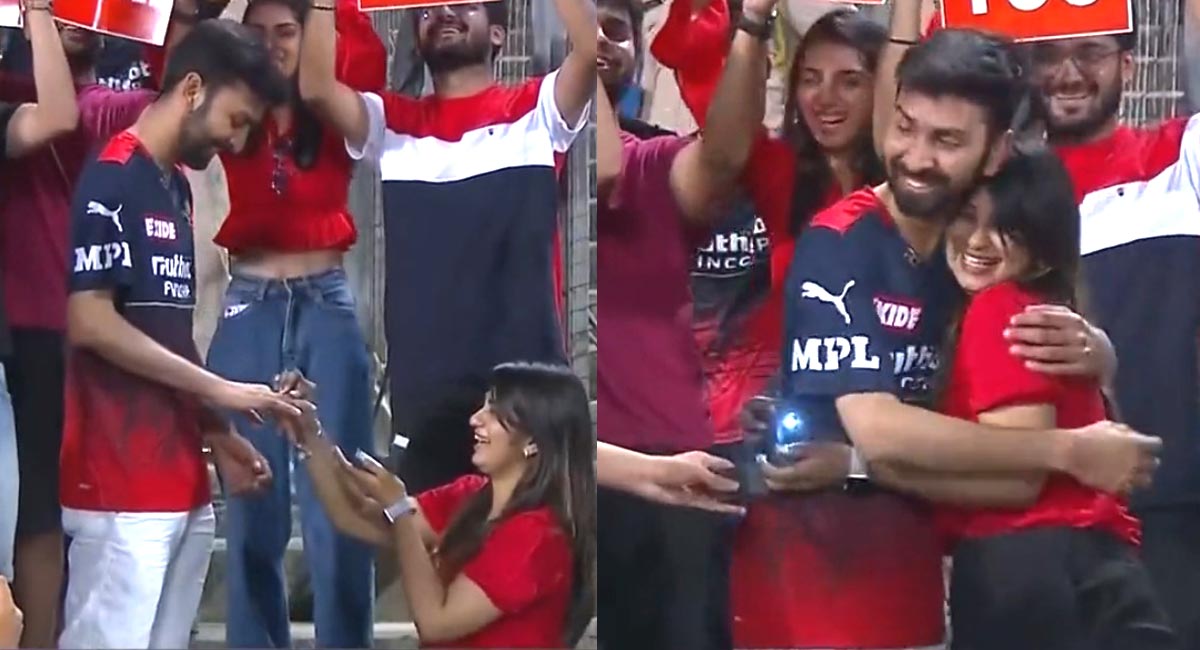 Watch: Girl proposes to boyfriend during RCB v CSK match