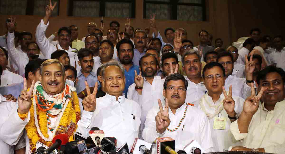 Gehlot emerges new crisis manager as Cong wins 3 RS seats in Rajasthan