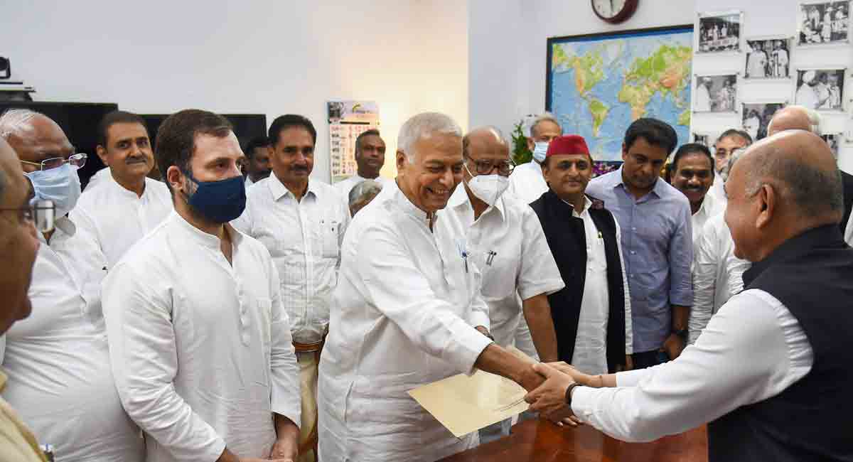 Yashwant Sinha files nomination for Presidential election