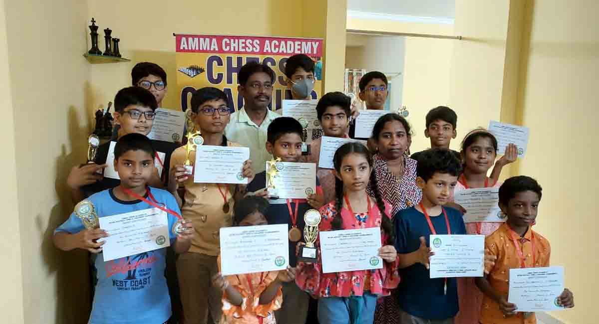 Chaitanya, Aadvik hog limelight at Amma Chess Academy